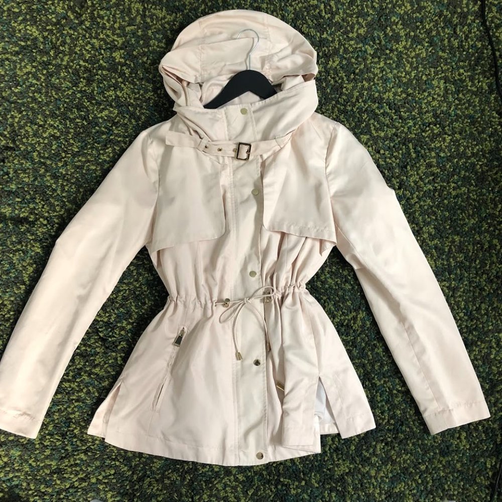 BNWOT Zara Cream Trench size S w/ Optional Hood